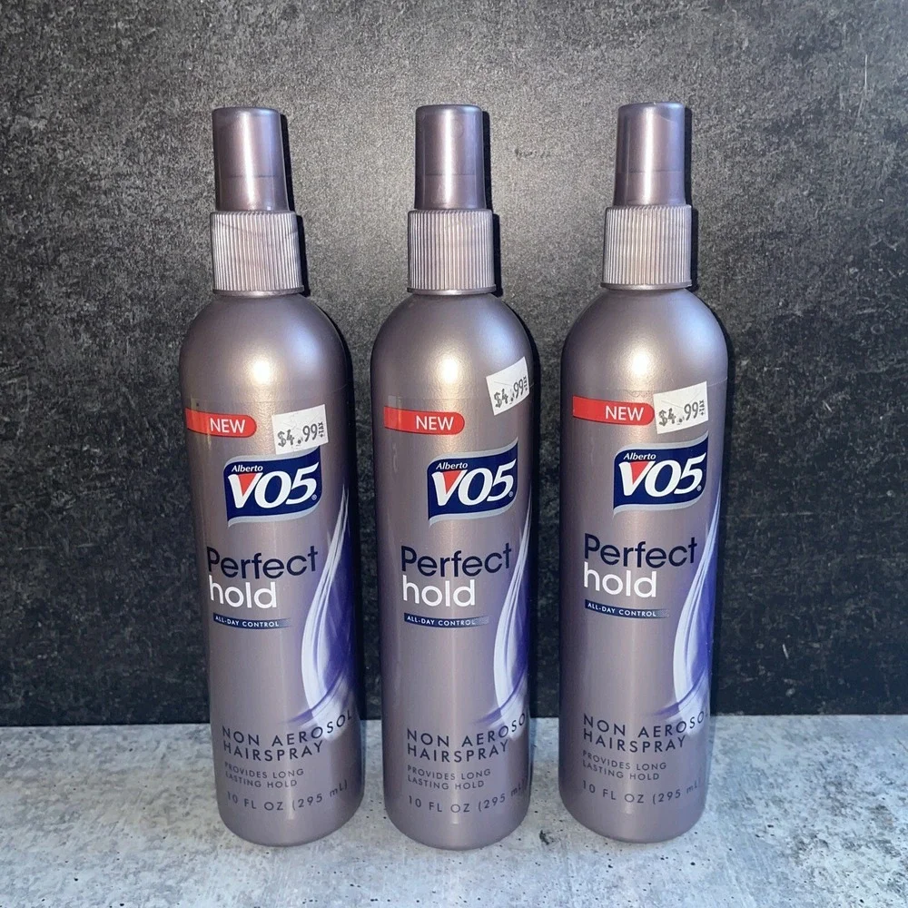 3 Lot Alberto VO5 Perfect Hold Non Aerosol Hairspray All Day Control 10 Oz